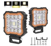 antom Foco led 12v 2 piezas 132W 9-60V Faros led 4x4 IP68 impermeables 13200 lúmenes para excavadoras, tractores, remolques, ATV, camiones, vehículos todo terreno, motos, entusiastas del aire libre