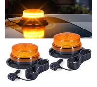 antom Luz de Emergencia 2 Piezas, 9-60V Luz LED Amarilla con Cable de 3 Metros y Doble Interruptor para Carretillas Elevadoras, Tractores, Remolques, UTV, SUV - Ideal para Obras y Tráfico