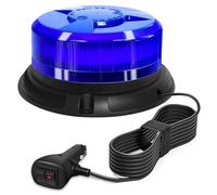 antom Luz LED estroboscópica Rotativo, 12V-24V Azul Luz de emergencia de magnético con 3 meters cable para vehículos, tractores, carros de golf, UTV