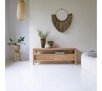 Anton - Mueble para TV de teca maciza de 130 cm H 50 x B 130 x T 40 cm