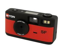 Anton Screen Free Cámara Digital roja con Visor Vintage/Cable USB-C para Transferencia de imágenes, por Ejemplo, Directamente a un Smartphone.