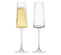 Anton Studio Designs Empire Flautas de Champagne Hechas a Mano Vajilla de Fiesta Perfecta para Bodas y Celebraciones - 250 ml - Transparente - Set de 2 Elegantes Copas de Champagne