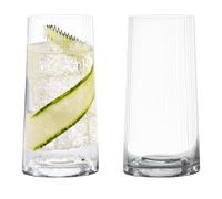 Anton Studio Designs Empire Vasos Highball hechos a mano para cócteles, agua o batidos - 550 ml - Transparente - Juego de 2 Elegantes Vasos para Beber