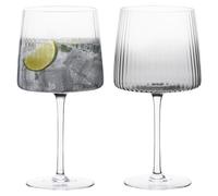 Anton Studio Designs Vasos de ginebra artesanal Empire para vino, cócteles o agua - 700 ml - Gris humo - Juego de 2 elegantes copas de cóctel