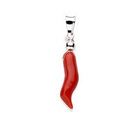 Antonino De Simone Colgante de la suerte con cuerno de coral rojo mediterráneo, plata blanca 925 y dorada 925. Peso aprox. 0,8 gr.