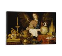 Antonio De Pereda - Póster de pintura famosa Alegoría de la vanidad, lienzo para pared, impresión decorativa moderna, 20 x 30 pulgadas (50 x 75 cm)