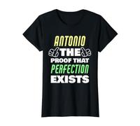 Antonio La Prueba De Que Existe La Perfección Gracioso Nombre Antonio Camiseta gráfica económica, Mujer, Negro, L