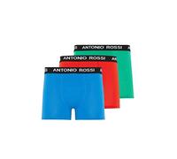 Antonio Rossi boxers ajustados para hombre Calzoncillos tipo bóxer para hombre con cintura elástica Bóxers suaves y transpirables para hombre para uso diario, Rojo, Verde, Azul (3 Paquete)