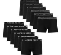 Antonio Rossi (paquete de 12) boxers ajustados para hombre - Calzoncillos tipo bóxer para hombre con cintura elástica, Negro, L