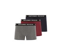 Antonio Rossi(paquete de 3/6)boxers ajustados para hombre Calzoncillos tipo bóxer con cintura elástica Bóxers suaves y transpirables para hombre para uso diario,Gris,Burdeos,Azul Marino(3 Paquete)
