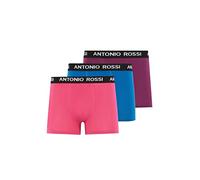 Antonio Rossi boxers ajustados para hombre Calzoncillos tipo bóxer para hombre con cintura elástica Bóxers suaves y transpirables para hombre para uso diario, Violeta, Rosa, Azul (3 Paquete), XL