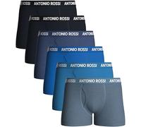 ANTONIO ROSSI (Paquete de 6 calzoncillos bóxer para hombre con abertura de mosca abierta - Troncos con llavero ajustados - Algodón súper suave, sin etiquetas que pican, transpirable, absorbe la
