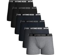 ANTONIO ROSSI Paquete de 6 calzoncillos tipo bóxer para hombre con bragueta abierta - Calzoncillos ajustados con abertura tipo ojo de cerradura - Algodón súper suave, sin etiquetas que pican