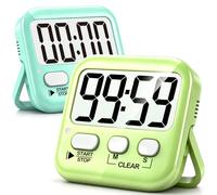 Antonki 2 Pieza Temporizador Cocina Digitale, Temporizador Niños de Aula para Profesores, Cronometro Magnético de Cuenta Atrás para Ejercicio, Estudio, Horno - Batería incluida