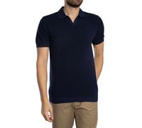 Antony Morato de los hombres Polo de hilo suave con logotipo, Azul
