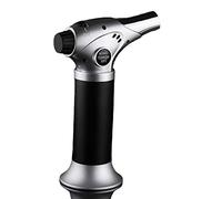 Antorcha de butano, linterna de butano recargable con bloqueo de seguridad y llama ajustable, linterna de cocina, operación con una sola mano, para postres, crema brulee, barbacoa y hornear (gas
