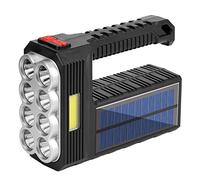 Antorcha De Mano Solar Mega Power 8 LED - Linterna Portátil Recargable Súper Brillante De 1200 MAh | Potente Reflector De Alta Lúmenes, Antorcha Para Barco Marino, Foco LED De Mano Con 8 Lentes Para P