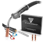Antorcha de soldadura STAHLWERK MIG MAG refrigerada por agua AK501D | MB501D hasta 500 A con paquete de manguera de gas de protección de 3 m y conexión central Euro
