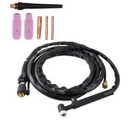 Antorcha de soldadura TIG WP-17V, cable de 4 m, kit de lente de gas 200 A con boquillas de cerámica para soldadura de argón, incluye pinzas de 2 mm y 2,4 mm