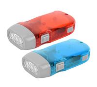 Antorcha LED Manual Manivela Linterna Eléctrica Lámpara Liviana para Viajar Camping Reparación con Cuerda Colgante Material ABS para Gabinete Doméstico Al Aire Libre (Rojo con