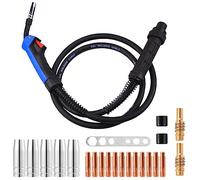 Antorcha MIG, Antorcha soldadura hilo MIG MAG 15AK de 4 M con Juego de 21 Piezas Accesorios para Máquinas de Soldadura de Gas Inerte,para Máquina Soldar Semiautomática con Gas Refrigerada Por Aire