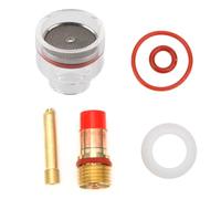Antorcha Tig Lente de Gas Cuerpo de Collar Vaso de Vidrio Kit de Antorcha de Soldadura Tig Accesorios Para WP-17/18/26 Accesorios de Antorcha Repuestos Piezas Aguja de Tungsteno Arandela(1.6MM)