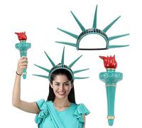 Antorcha Y Corona De La Estatua De La Libertad | Tocado De Diosas Multiusos Para Halloween Con Diadema Ajustable | Tocado Para Fiestas De Máscaras, Accesorio Ligero Para El Cabello Para Juegos De Rol