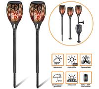 Antorchas jardín set de 2 energía solar LED USB