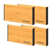 ANTOWIN 4 separadores de cajones ajustables de bambú