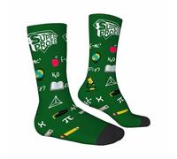 Antracita Calcetines Super Profe, Verde, con Diseño de Fórmulas y Símbolos Escolares, Regalo para Profesores