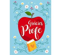 Antracita Catalan Targeta Gracies profe poma 20x30cm mestre Felicitacion agradecimiento a maestro para firmas de alumnos