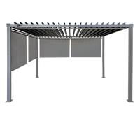 Antracita Madera 3x3m terraza pérgola con persianas enrollables en 2 lados Garden Point