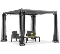 Antracita Málaga 3x3m patio pérgola con mosquitera Garden Point