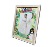 Antracita Marco fotos Comunion Niña personalizado beige como regalo de Comunión