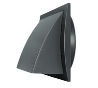 Antracita Pared Salida Conducto Cowl 150mm x 150mm/100mm Manguera Solapa