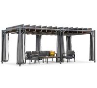 Antracita Paros 3x6m patio pérgola con mosquitera Garden Point
