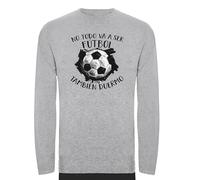 Antracita Pijama no Todo es Futbol Conjunto de Hombre de Algodón con Frase Divertida Chandal, Gris (FR/ES, Letras, M, Regular, Regular, Gris)