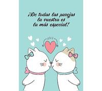 Tarjeta amor boda chicas LGTBI gatitas 15x23cm - felicita la union - sobre monedero para regalo