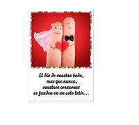 Antracita Tarjeta Boda Felicitación Divertida Grande 20x30