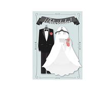 Antracita Tarjeta boda felicitación Monedero Billetero Trajes de novios con sobre