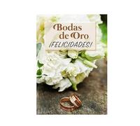 Antracita Tarjeta Bodas de Oro con Sobre - Celebración 50 Aniversario