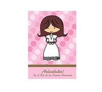 Antracita Tarjeta comunión niña 15x23 cm