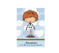 Antracita Tarjeta comunión niño 15x23 cm