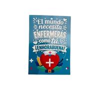 Antracita Tarjeta de Felicitación para Enfermeras, 15x23 cm, con Sobre Incluido, Mensaje de Enhorabuena y Reconocimiento,