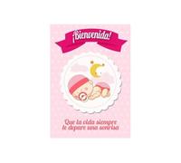 Antracita Tarjeta de Nacimiento para Bebé Niña - Felicita con Amor y Dulzura la Llegada del nueva recien nacida