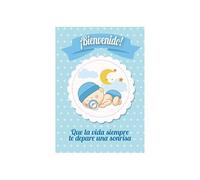 Antracita Tarjeta de Nacimiento para Bebé Niño - felicitacion de la Llegada del recien nacido