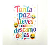 Antracita Tarjeta Despedida tanta paz lleves con Sobre, 20x30 cm