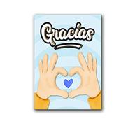 Antracita Tarjeta GRACIAS manos símbolo de gratitud despedida