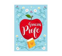 Antracita Tarjeta Gracias Profe Manzana Grande 20x30