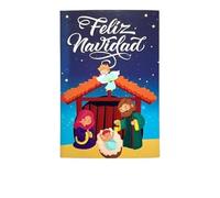 Antracita Tarjeta Navidad nacimiento desplegable postal navideña con nacimiento y reyes magos decoracion
